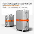 TRAVELY Luggage Straps - Particularly conspicuous & Secure - Incl. 4 Name Tags - Luggage Strap Ideal crosswise - [Set of 4]