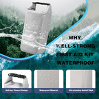 Waterproof First Aid Kit Roll Top Boat Emergency Kit with Waterproof Contents for Fishing Kayaking Boating Swimming Camping Rafting Beach Light Grey