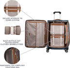 Travelpro Platinum Elite Softside Expandable Checked Luggage, 8 Wheel Spinner Suitcase, TSA Lock, Men and Women, Coastal Blue, Checked Medium 25-Inch