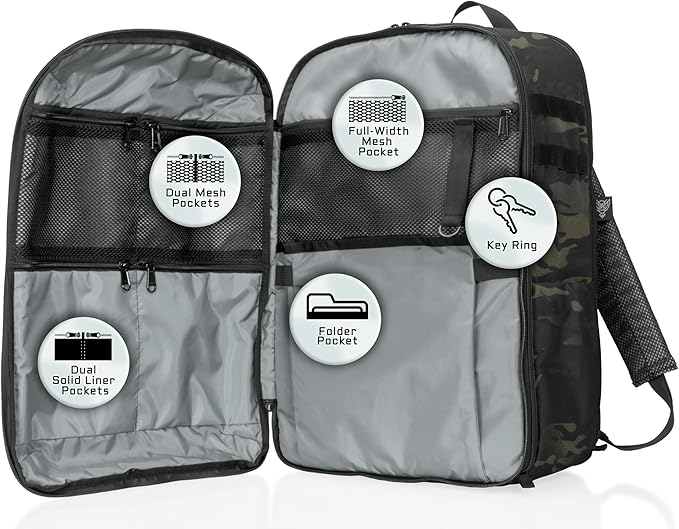 Xtreme Sight Line ~ Large Backpack ~ Removable Waterproof Faraday Sleeve ~ Fits up to a 16" Laptop ~ Heavy-Duty, Foam Padded & Multiple Large Compartments ~ 1000D Nylon/Spacer Mesh ~ Midnight MultiCam