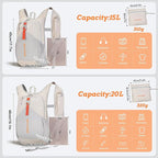 BECOJADDE 15L Small Hiking Backpack for Men Women Foldable Packable Back Pack Ultralight Hiking Daypack for Travel Camping Outdoor, Beige