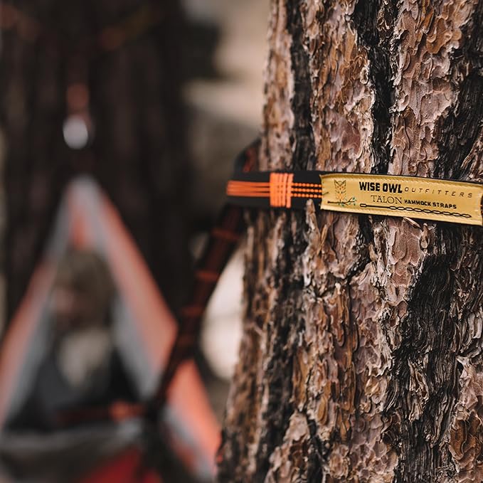 Wise Owl Outfitters Hammock Straps for Trees – 10ft Heavy-Duty Tree Hanging Kit with Carabiners, 38 Loops & Hooks – Essential Hammock Accessories for Camping