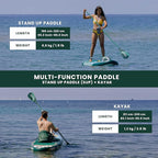 Paddle Board Paddle 2-in-1 Aluminum Sup Paddleboard Oar & Kayak Detachable 4 Piece | Double Sided Sup Oar Adjustable for Stand Up Board | Packable Paddleboard Ore & Kayak for Paddleboarding