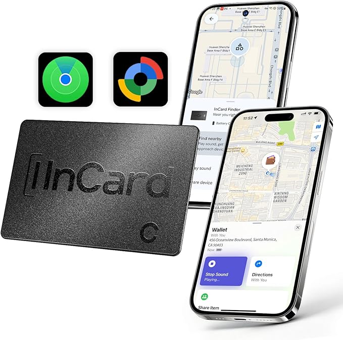 Wallet Tracker for iOS & Android, 5-Year Battery Life, IP68 Waterproof, Ultra-Slim Design, Works with Apple Find My and Google Find Hub, Smart Card Locator for Passport, Keys, Bags