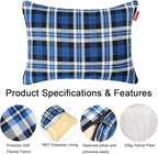 Outdoor Camping Pillow Lightweight, Compressible, Flannel Travel Pillow Cases, Washable Removable Pillow Cover Camping and Backpacking Blue