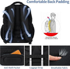 VANKEAN Travel Laptop Backpack 17.3 Inch TSA Friendly, Water-Repellent Anti Theft XL Computer Backpack with RFID Pockets College Backpacks with USB Port for Men Women Business Work Bag, Black