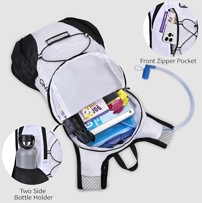 Lightweight Hydration Backpack, Running Backpack with 2L Water Bladder, Hydro Water Daypack for Cycling Hiking Rave for Men Women