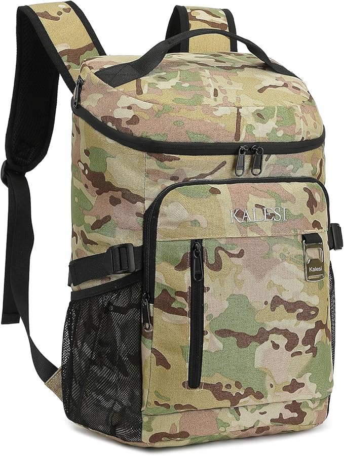 Kalesi Cooler Backpack 36 Cans Lightweight Insulated Backpack Cooler Leak-Proof Travel Camping Lunch Backpack Outdoor Cutlery Backpack for Men and Women