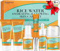 DOYEEWO Skin Care Set,6Pcs Women Teen Glass Skincare w/Korean Rice Extract,Hydrate Glow Repair Anti-Aging Facial Routine Kit Self Care Gifts for Women Mom Wife Teenage Girl Valentines Christmas Gifts