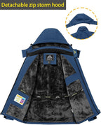 TACVASEN Men's Winter Ski Jacket Waterproof Snow Coats Snowboard Fleece Lining Jacket Warm Parka with Hooded