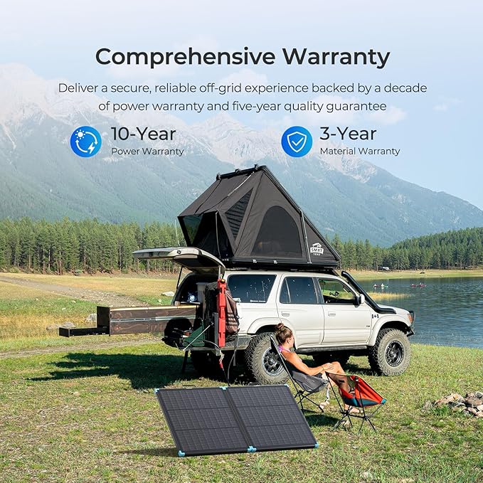 Renogy 100W Portable Solar Panel Suitcase, 25% High Efficiency N-Type Foldable Solar Charger for Power Station, Durable for Decades, 19% Lighter with Kickstands, for RV Camping Off-Grid Blackouts