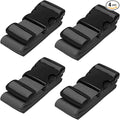 Luggage Straps for Suitcases - TSA Approved - Gray, 4 PK - Premium Nylon Belts for Suitcase, Briefcase & Travel Bag - Adjustable Strap Length 46" - 78"