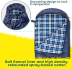 Bessport Sleeping Bag Winter | Flannel Lined 18℉ - 32℉ Extreme 3-4 Season Warm & Cool Weather Adult Sleeping Bags Large | Lightweight, Waterproof for Camping, Backpacking, Hiking
