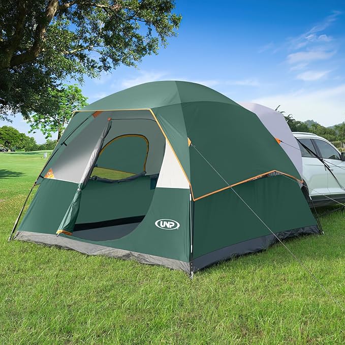 UNP SUV Dome Tent for Camping, Outdoor 6 Person Car Camping Tent, Easy Set Up SUV Tailgate Tent with Rainfly 10' x 10' Vehicle Camping Tent