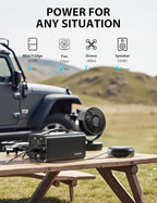 Portable Power Station 300W(Peak 600W), 296 Wh/80000mAh Fast Charging, Rechargeable Generator with 7 Outputs, AC Outlets Power Bank with LED Light for Home Backup Emergency Travel RV Camping