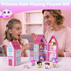 GobiDex Magnetic Figures Set- Portable Tin with Spinning Animals & Characters, STEM Travel Toys for Girls Ages 3+, Princess Pretend Play Gift