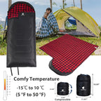 GEERTOP Flannel Sleeping Bags for Adults Big & Tall People Portable Cold Weather Envelope XXL All Seasons Camping Sleeping Bag