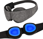 Sleep Mask for Dry Eyes – 100% Blackout Eye Mask & Moisture Goggles – Adjustable Hydrating Sleeping Mask for Men & Women, Soft & Comfortable – Great for Travel & Shift Work, Gray