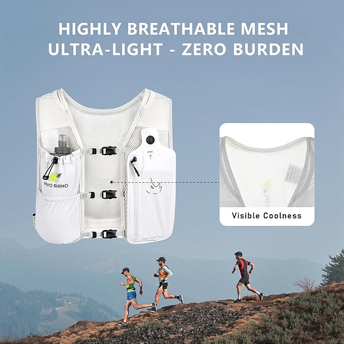 Running Vest with 350 ML TPU Soft Flask, Small Running Water Vest -Adjustable Chest Straps, Lightweight Hydration Vest Pack for Trail Marathon Hiking Cycling for Women Men Mini