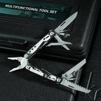 16-in-1 Compact Multitool, Full-Size, Multi Tool for DIY, High-Grip Black Handle - EDC/Hiking/Garden Essential/Outdoors