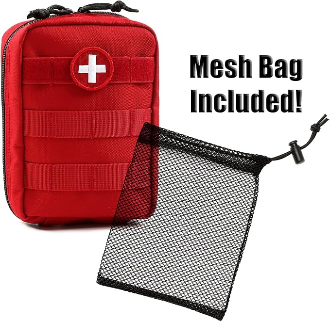 First Aid Molle Pouch - Heavy Duty IFAK Pouch - Empty Medical Pouch Ideal for Military Use EMTs Law Enforcement Camping and Hiking - Med Pouch for Optimal Organization