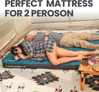 FUNDANGO 4'' Thick Self Inflating Sleeping Pad with Foam, 8.7 R Value, XL Double Mattress, Outdoor Portable Camping Air Mat for Tent, Car or Home,