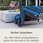 Chubbuck 100% Wool Blanket Camping (60" x 84") - Large Warm Blanket for Camping, Emergency, Outdoor Concerts and Home Use - Fire Retardant, Soft and Warm Blankets for Winter (Lakeland)