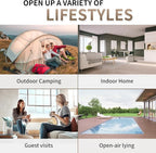 Naturehike Narrow King Size Air Mattress with Electric Built-in Pump, 79 * 71in Extra Wide Inflatable Mattress for Home, Camping, Guests, Travel, Morning View Series