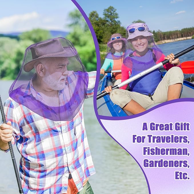 HESTYA 4 Pack Mosquito Bug Net Mesh for Head Mosquito Head Net Face Neck Fly Netting Hood from Insect Bugs Gnats for Outdoor