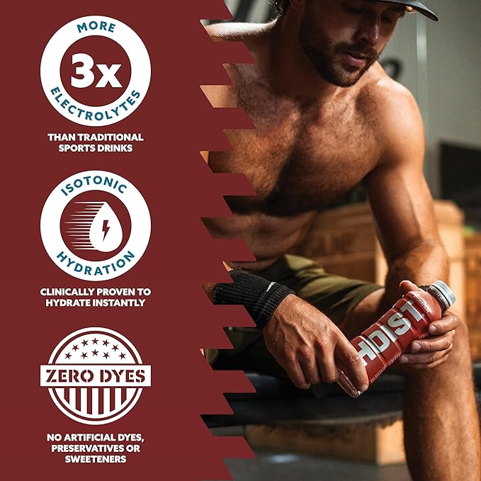 HOIST Premium Military Hydration Electrolyte Drink, Powerful IV-Level Hydration, Clinically Proven Performance Drink, Strawberry Lemonade, 16 Fl Oz (Pack of 12)