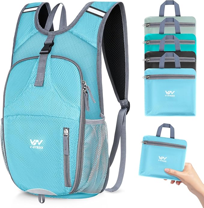 15L Hiking Backpack - Small Lightweight Packable Daypack Travel Outdoor Foldable Shoulder Bag Camping Hiking Backpack for Women Men - Blue