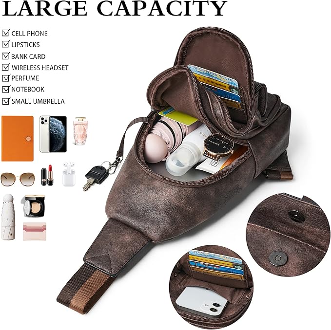 Sling Bag Crossbody Bags for Women Small Cross Body Bag Fanny Packs Chest Sling Purse for Daily Travel Leisure Sport