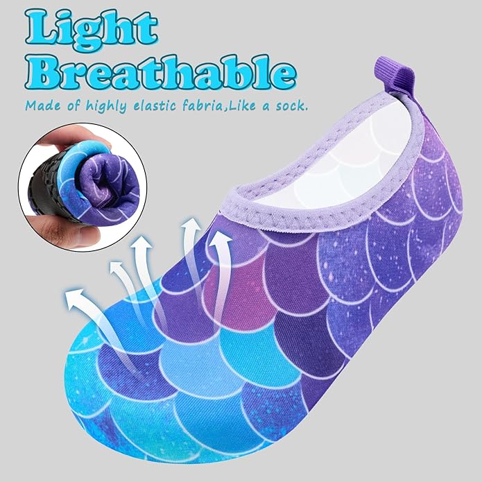 Deevike Kids Water Shoes Boys Grils Barefoot Quick Dry Aqua Socks Beach Shoes for Toddler Sports Swim Surf Outdoor Walking