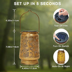 Solar Lanterns Outdoor Waterproof Decoration, Highland Cow Garden Decor Hanging Lantern Lights, Birthday Gifts for Women, Led Decorative Outside Light, for Yard, Patio, Porch,Pathway, Table, Trees