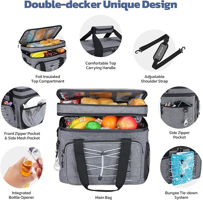 Maelstrom Collapsible Soft Cooler Bag, 24/30/60/75 Cans Beach Cooler, Ice Chest, Leakproof & Portable for Beach, Camping, Road Trips & Grocery Shopping