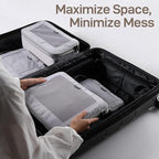 EPICKA TripCozy Compression Packing Cubes - 6 Set Durable Travel Organizer Bags with Mesh Top, Expandable Travel Accessories for Carry on, Luggage, Suitcase, Backpack (Light Grey)