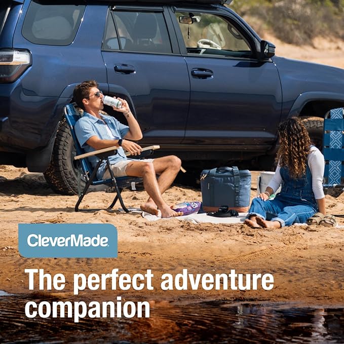 CleverMade Collapsible Insulated Cooler Bag – Leakproof Soft Folding Cooler for Beach, Travel, Car