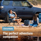 CleverMade Pacifica Collapsible Cooler Bag – Small Portable Cooler Bag for Travel, Foldable Insulated Cooler for Beach, Picnic & Road Trips, Holds Up to 18 Cans, Leakproof Soft Carry Cooler - Gray