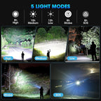 Rechargeable LED Flashlights High Lumen,99,000 Lumens Super Bright Flashlight,Powerful Flash Light 5 Modes for Home Outdoor Camping Hiking