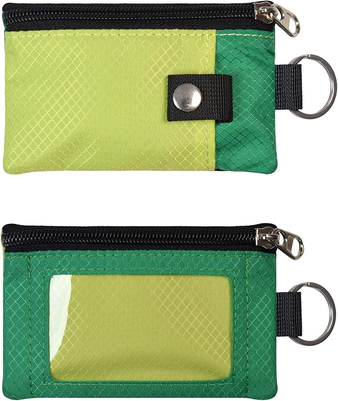 Minimalist RFID Blocking Small Wallet with ID Window,WaterResistant Zip Id Case Wallet with Lanyard Keychain for Cards,Cash,Travel,Women,Men