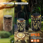 Upgraded Solar Hummingbird Lights for Outside Garden Decor Gifts for Women Mom Grandma, Metal Hanging Solar Lanterns Outdoor Waterproof with Copper Finish Lantern for Patio, Yard, Porch, Pathway