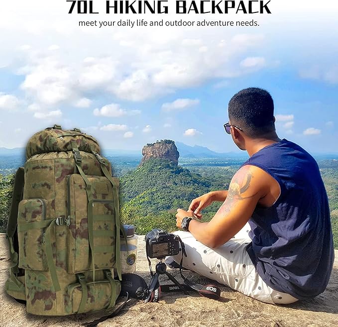 Hiking Backpack for Men 70L/100L Camping Backpack Military Rucksack Molle 3 Days Assault Pack for Climbing
