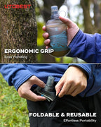 UTOBEST 200ml Soft Flask, 2 Pack Flexible TPU Hydration Water Bottle, Collapsible with 28mm Caliber for Running, Hiking, Cycling, Climbing, and Marathon Blue