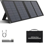 Apowking Portable Solar Panels 40W, Foldable Solar Panel Charger for 100-300W Portable Power Station, with Adjustable Kickstands, DC 18V Output, USB 3.0 and Type-C Ports for Camping Van RV Trip