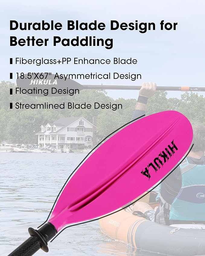 Adjustable Kayak Paddle with Carbon Shaft and PP Blade Available in 220-230/220-240/230-250cm Floating Lightweight Kayak Oars with Original Pattern