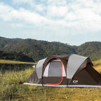 CAMPROS CP Camping Tent 10 Person Family Cabin Tent, 2 Room Water Resistant Waterproof Tent with Top Rainfly, 4 Large Mesh Windows, Double Layer, Easy Set Up, Portable with Carry Bag, 16ft x 9ft x72in