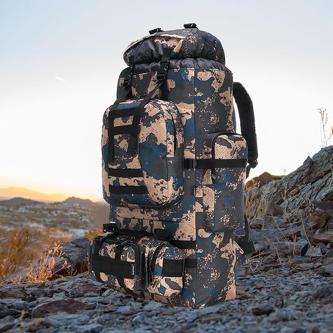 King'sGuard 100L Camping Hiking Backpack Molle Rucksack Military Camping Backpacking Daypack