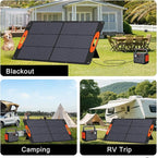 N-Type 16BB 100W Portable Solar Panel 18V ETFE Portable Foldable Solar Charger NextGen 25% High Conversion Folding Solar Panel for Camping Outdoor RV