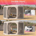 Porayhut Pop up Screen House Tent Sun Shelter with Breathable Mesh Doors,Portable Camping Tent with Detachable Waterproof Floor,10x10FT Screen Canopy Outdoor for Family Friends Party