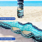 Beach Cabana, 6.2'×6.2' Beach Canopy with Side Wall, UPF 50+ UV Protection Easy Setup Tent Sun Shelter with Sand Pockets for Whole Family (Green Stripes)